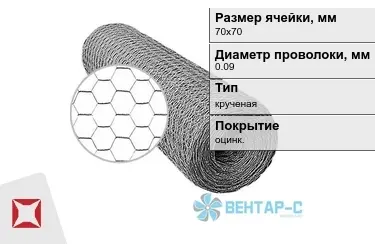 Сетка Манье двойного кручения 0,09x70х70 в Павлодаре