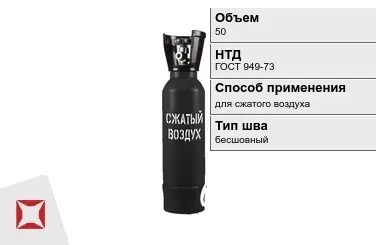 Стальной баллон ВПК 50 л для сжатого воздуха бесшовный в Павлодаре