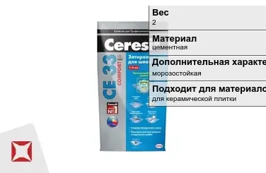 Затирка для плитки Ceresit 2 кг зеленая в пакете в Павлодаре